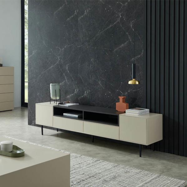 Suporte de madeira moderno da tevê dos armários de armazenamento da sala de família do carvalho W160 do MDF