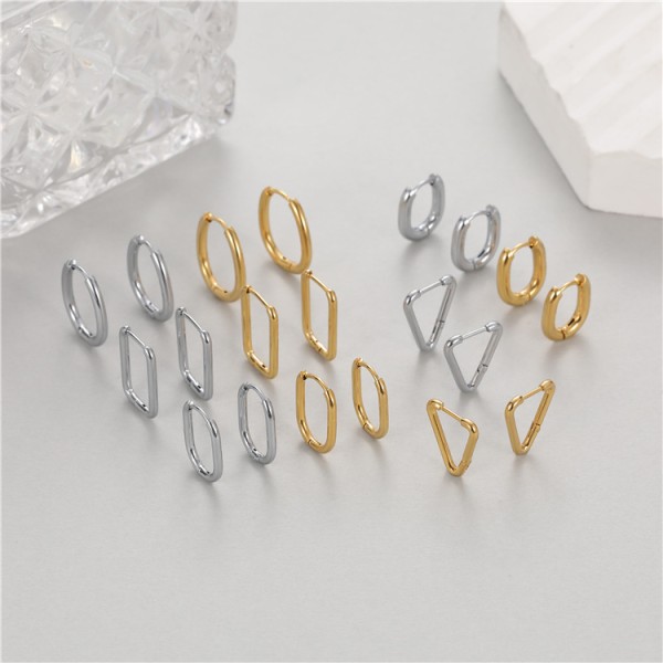 Stainless Steel 18K PVD Plated Hoop Earrings Simple Versatile Suitable for Both Men and Women Hip Hop Style