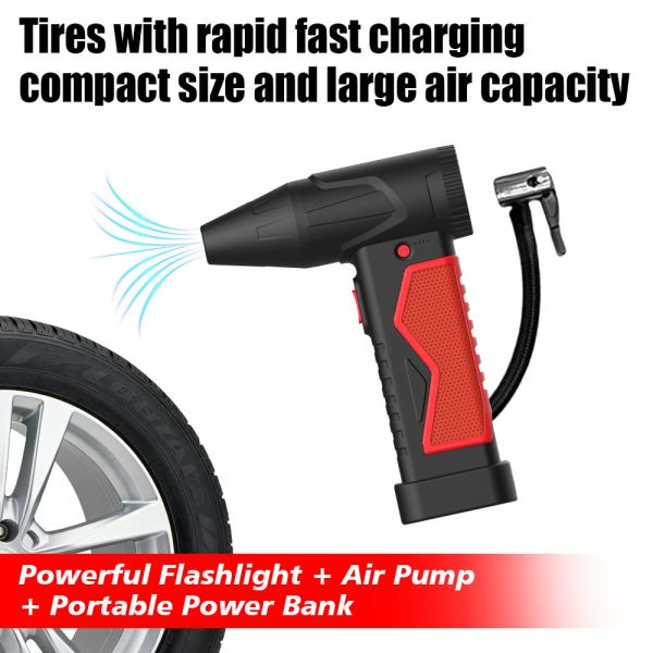 Multi Function Tire Inflator Car Vacuum Power Bank Battery Booster 10000MAh / 12000MAh Car Jump Starter With Vacuum Cleaner