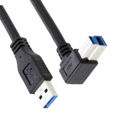 Cable d'imprimante à haute vitesse 5 Gbps 90 degrés à angle droit USB 3.0 A mâle à USB B