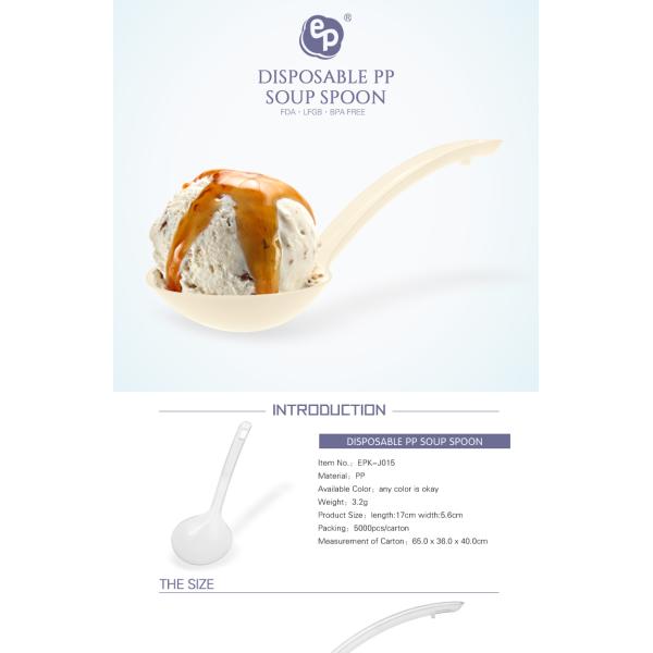 Takeaway supplies disposable PP long handle bulk plastic spoons