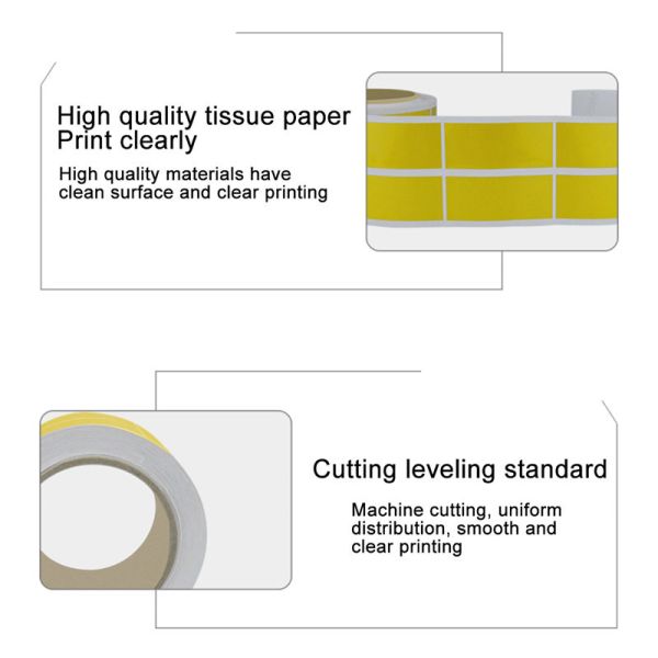 Custom Yellow Thermal Barcode Paper Roll Adhesive Sticker 58mm