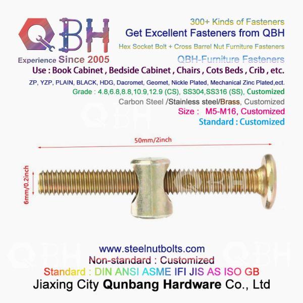 QBH Book Bedside Cabinet Chair Crib Cot Infanette Bed Cross Slotted Point Drive YZP Horizontal Hole Furniture Nut Bolt