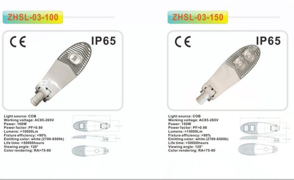 Aluminum IP65 High Power Led Street Light 180 Watt Natural White Gray Black