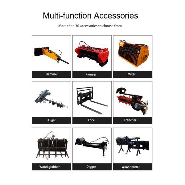 Compact Mini Skid Steer Loader With 0.2m3 Bucket Capacity And 2220 Mm Overall Length