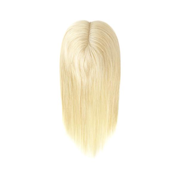 100% Remy Hair human Hair Brazilian 12 inch hair double lace in middle with wefts back for hair topper for women