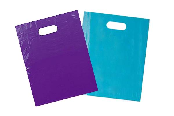 100 Glossy Merchandise Retail Gift Bags , LDPE Material Plastic Retail Bags