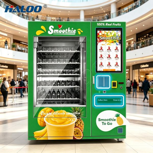 Haloo Fresh Fruit Smoothie Vending Machine with Variable Frequency Mixing System Better Taste for More Scenarios
