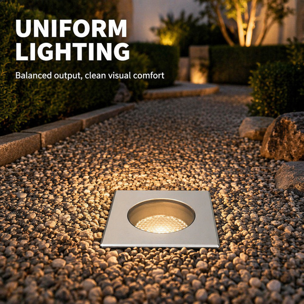 LED In Ground Well Light 18W Square Deep Recessed Honeycomb Anti Glare Uplight IP68