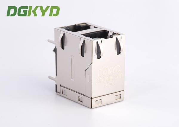 o conector da rede de 2x1 Shieded Cat5e empilhou o porto duplo RJ45 Jack fêmea para a aplicação do PWB