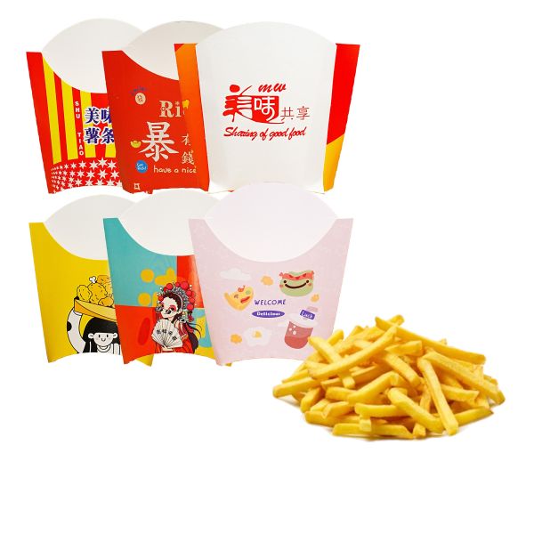 Customized logo eco-friendly food grade paper packaging french fry box takeaway food packaging