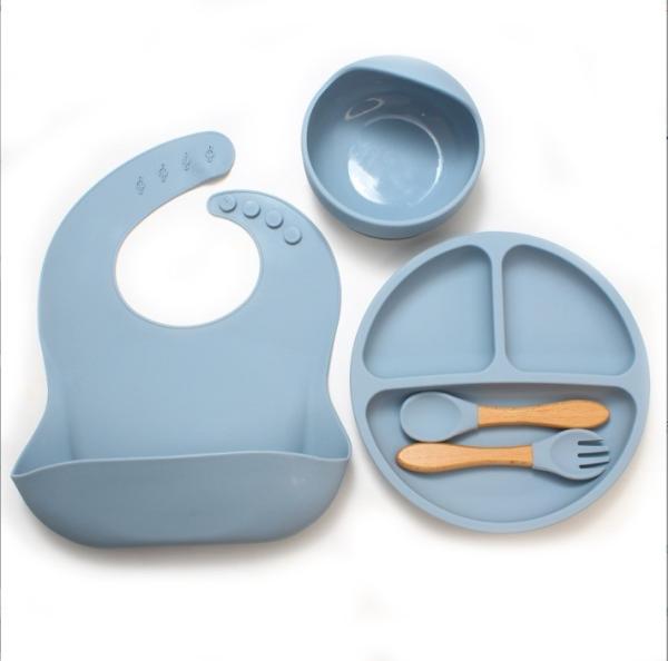 5pcs Soft Spoon BPA Baby Feeding Spoon Fork Set Utensils Silicone Baby Set for Market