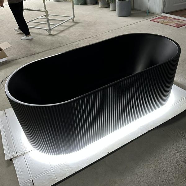 1800/1700/1600/1500/1400mm Oval Pure PMMA Acrylic Freestanding Bathtub Line Outer Tub