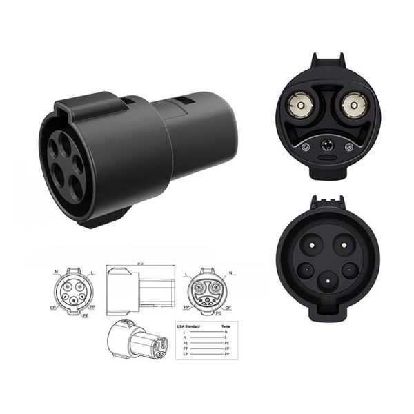 EV Charger Adapter plug and play design compatible with Tesla 3 S X Y Level 1 and 2 charging stations no hassle setup