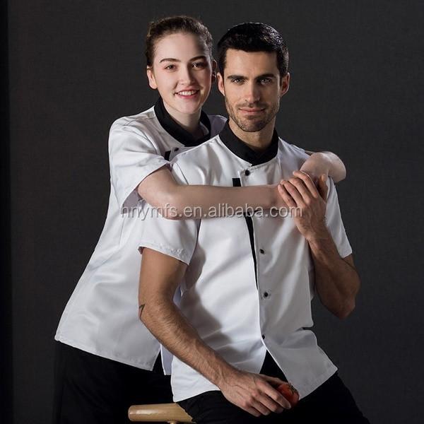 Summer Short Sleeve Modern Waiter Uniform For Coffee Shop , Western Restaurant