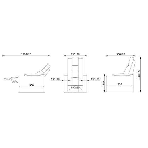 Synthetic Leather Cinema Recliner Seats Movie Theater Sofa