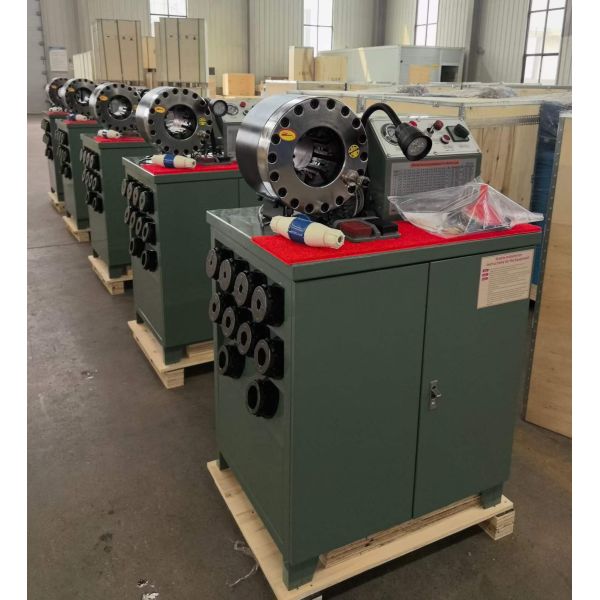 2 Inch 600T Rubber Hose Crimping Machine Higher Model Green Color 220v/380v Voltage With 6-51mm Range And 10 Interchangeable Dies