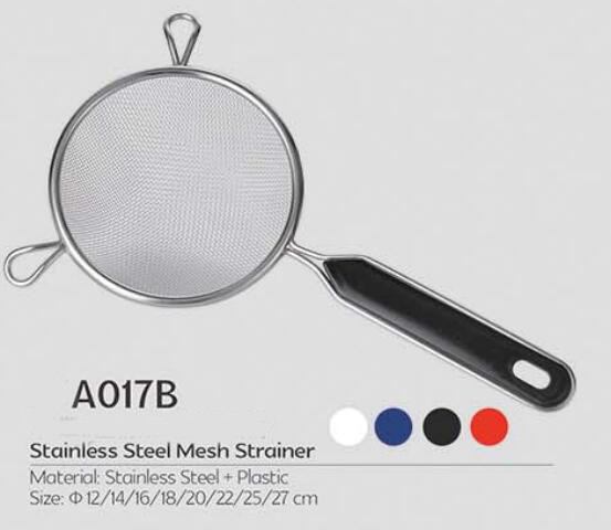 New design kitchen helper stainless steel mesh strianer with wooden handle