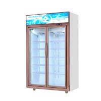 Congélateur de porte en verre de couleur argent / champagne avec 5 couches d'étagères 1100L