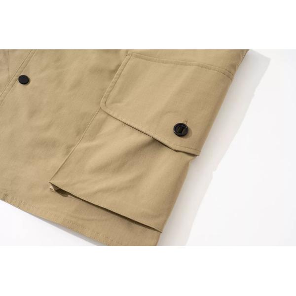                  Vintage Fall Fashion Multi Pocket Solid Casual Cargo Sleeveless Vest             