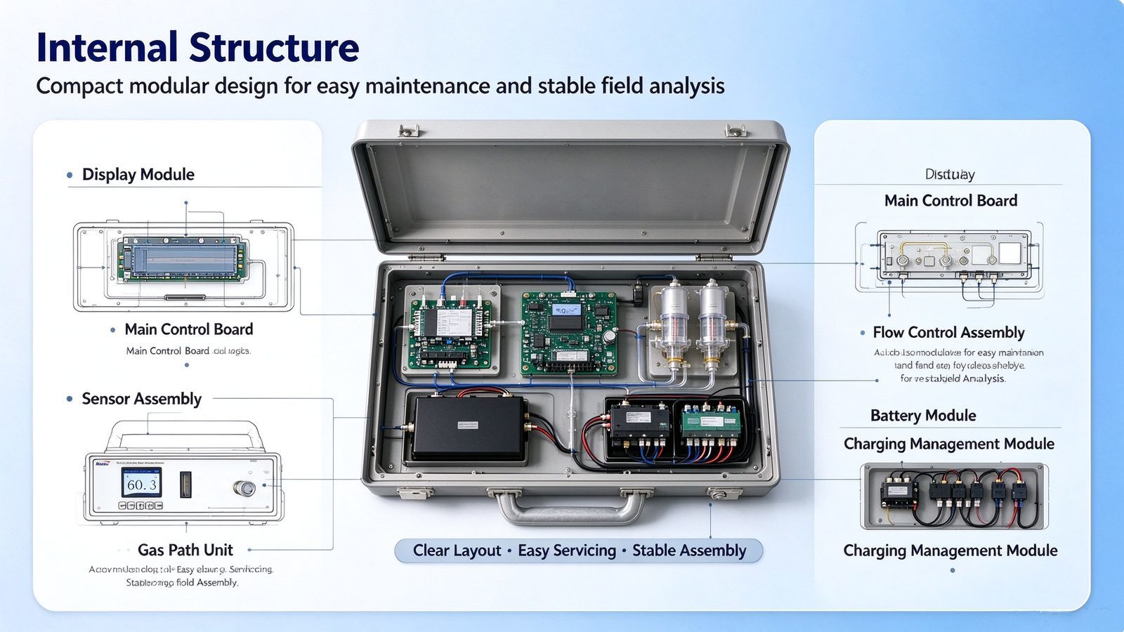 Portable O2 Gas Purity Analyzer High Accuracy Electrochemical Oxygen Analyzer