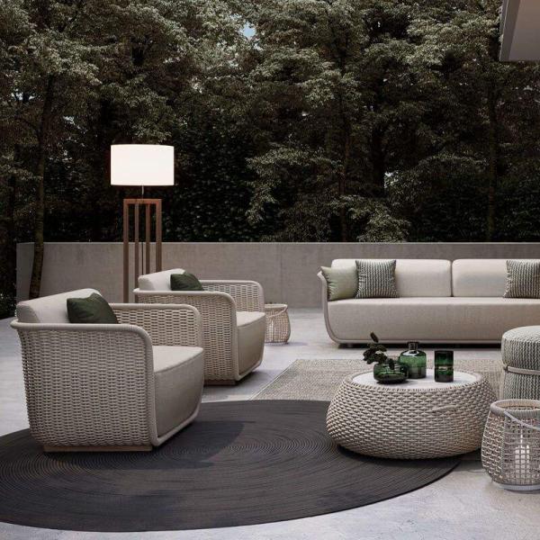 Outdoor Sofa Furniture Combination Rattan / Wicker Easy to Washable for Villa Garden