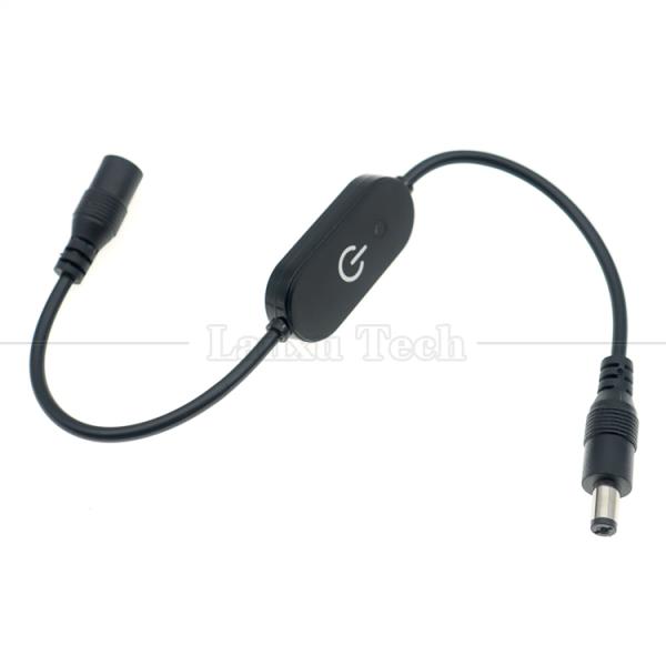 12V Hombre a Mujer 5.5x2.1 Barril Jack DC Power Led Dimmer Switch Cable para luz LED