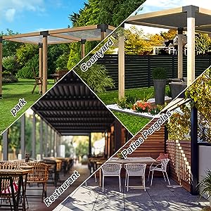 4 pouces de revêtement en poudre noire en métal bois bricolage kit de matériel de pergola pour gazebo lourd