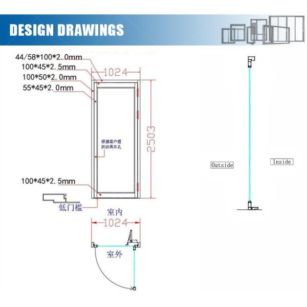 USA American Modern Design Storefront Front Glaze White Swing Entry Commercial Kfc Chicken Aluminium Door