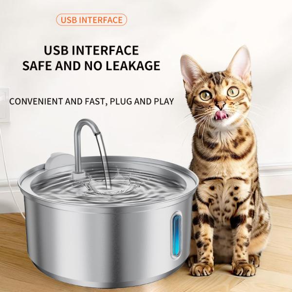 Pet Water Dispenser With Filter CE FCC ROHS IP68 Certified 5V ≥ 1.5A Adapter Suitable