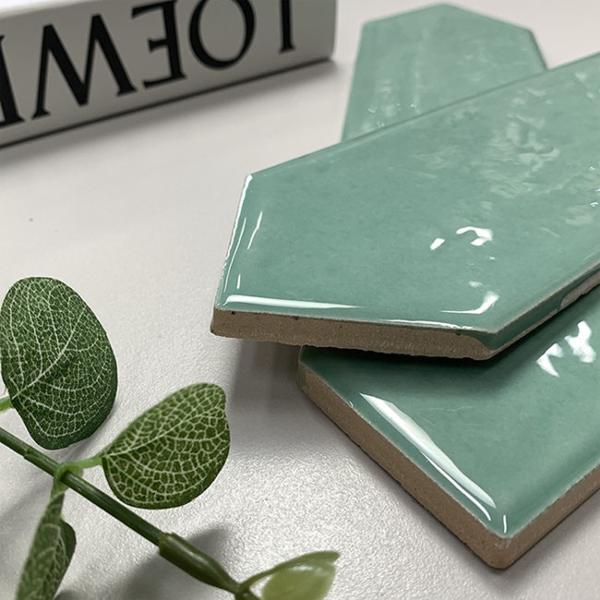 Arte feita à mão Largo Hexagon azulejos de mosaico verde para cozinha de banheiro