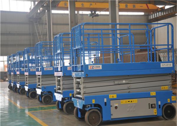 12M JHC Mechanical Scissor Lift Machine , Personnel Scissor Lift Cost Effective