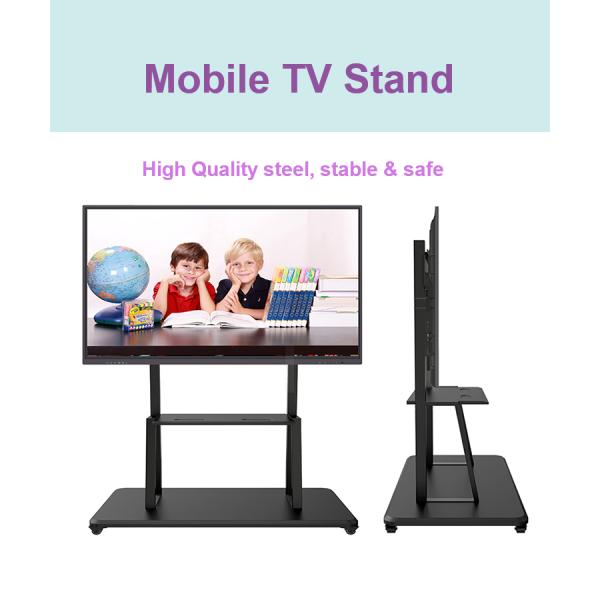 Adjustable Shelf Trolley Floor Stand with Lockable Wheels interactive whiteboard stand