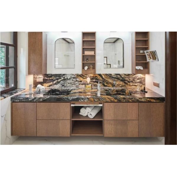 Chinese Granite Luxury Kitchen Countertop with Polished Black Gold Stone