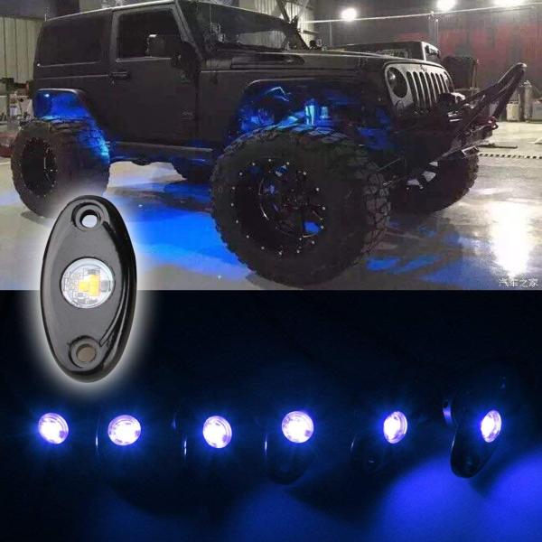 Blue LED Rock Light Kits with 6 pods Lights for Jeep Off Road Truck Car ATV SUV Blue