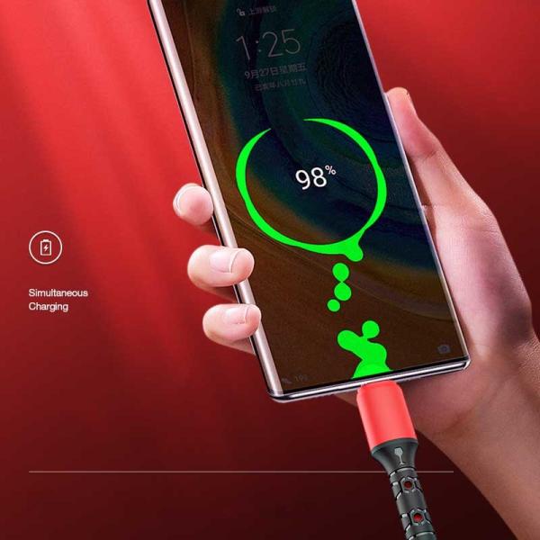 Fast Chargre OD 3mm Fabric Braided USB Cable 3 In 1 Promotional Gifts