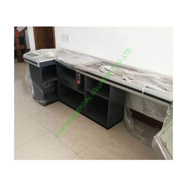 Unique Design Cash Register Checkout Counter With Motor Belt For Supermarket