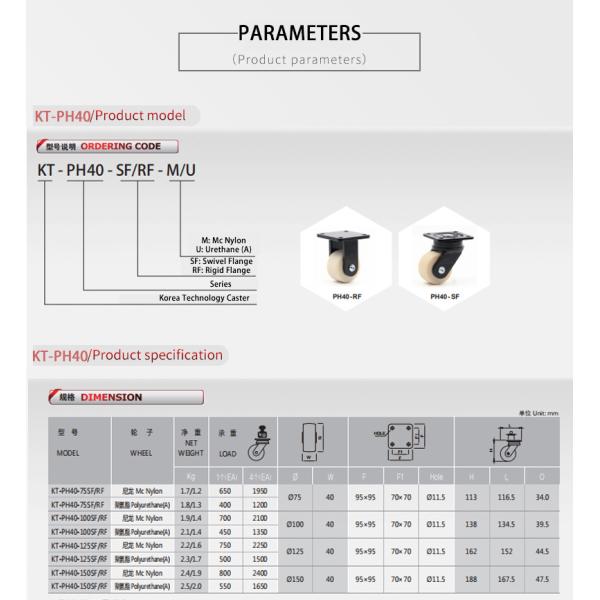 Fixed Rigid Nylon 650kg Heavy Duty Swivel Casters 75mm For Transport Vehicles