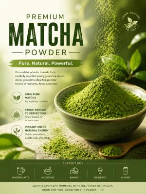 Customized Pure Matcha Powder Heat Stable Vivid Green Confectionery Macarons Baking Ingredient