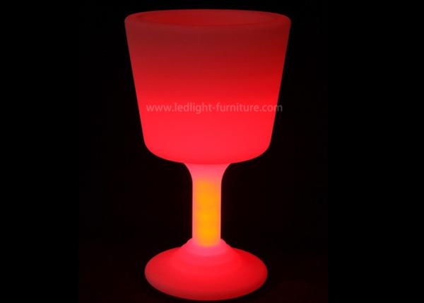 Material plástico dado forma vidro do PE do refrigerador do partido da cubeta de gelo do diodo emissor de luz do RGB para o clube noturno