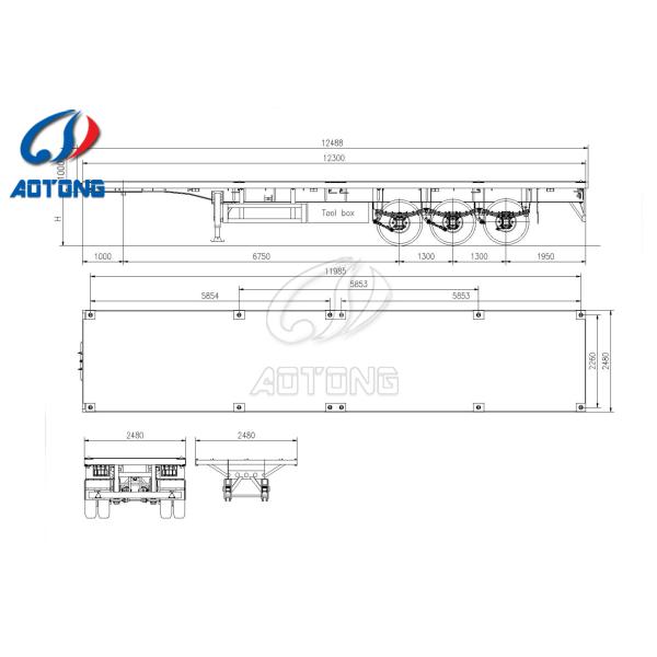 Прицел для грузовых автомобилей с плоской подвеской на двухоси длиной 40 футов или 20 футов, размер 12500*2500*1520