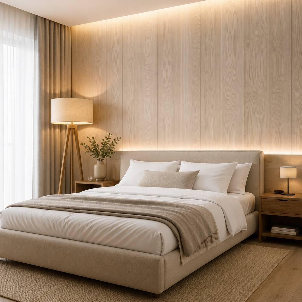 Waterproof SPC Wall Panels Textured Finish 1.2x2.44m Click Lock Wall Panels
