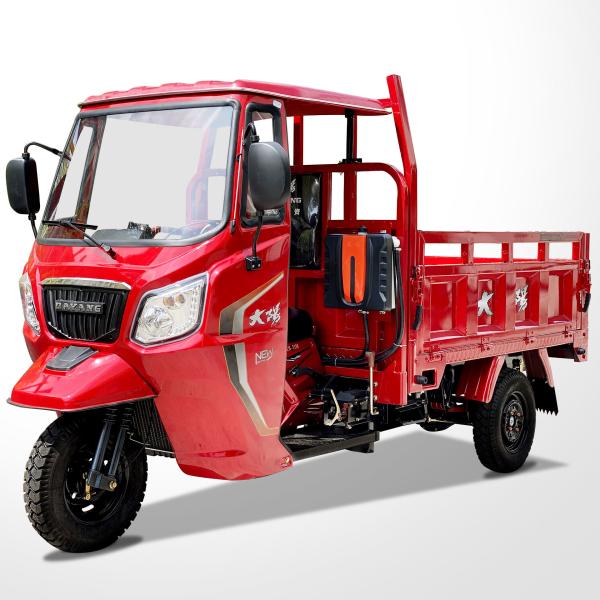 250cc Semi Cabin Cargo Tricycles Motorcycle for Adult 3 Wheel Drum Cargo Transportation