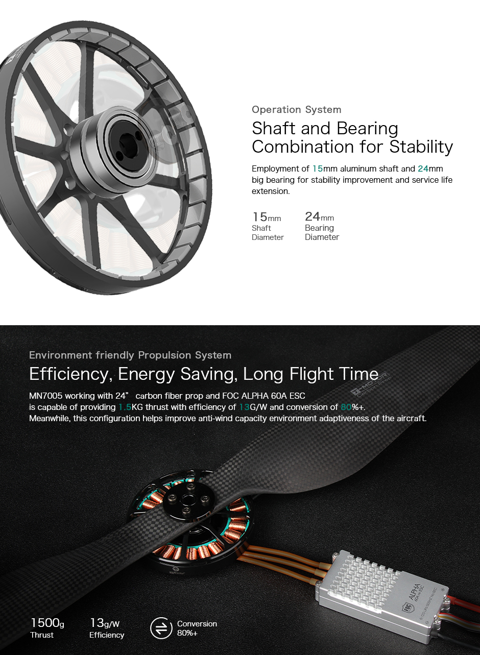 Wholesale Price T-MOTOR MN7005 Motor Ultra Light Uav Propeller Engine Brushless Outrunner Motors