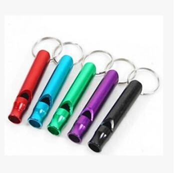 Engraved Logo Metal Whistle Keychain Keyrings For Promotional Gifts