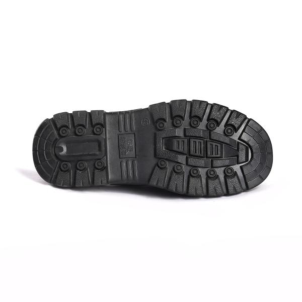 Steel Toe Safety Shoes with Nylon Fabric Gusset Tongue and Embossed Cow Leather Upper Material