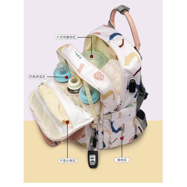 New Print Multi-function Baby Care Backpacks Waterproof Mommy Outdoor Travel Diaper Bags Large Capacity Mom Maternity Mochila