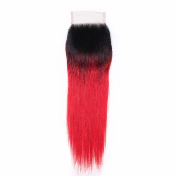 Straight 4x4 Lace Front Closure Virgin Remy 4x4 Brazilian Closure 9A / 10A Grade