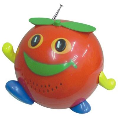 Super Cartoon Cute FM Radio Tomato Design Mini Stereo  Built In Speaker Toy