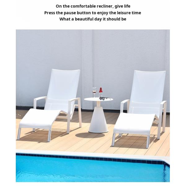 Foldable Aluminium Chaise Lounge Chair for Outdoor Villa Beach Terrace Pool and Garden